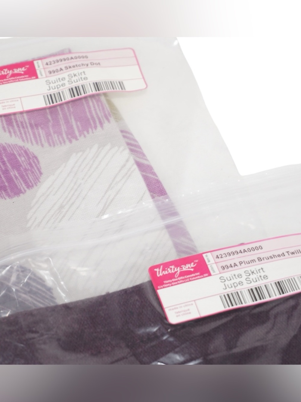 Thirty-One Suite Skirt Lot of 2 NWT Purple Plum Twill Dot | BOGO FREE SALE - Picture 2 of 5